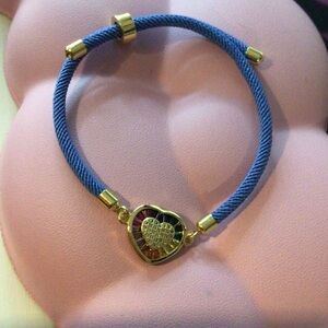 Gold and Multicolor Heart Bracelet (Pack of 3)